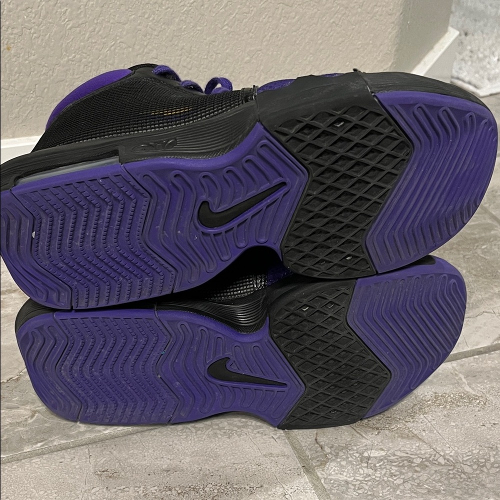 Black & Purple Men's Athletic Sneakers with Gold Accents - Picture 4 of 7